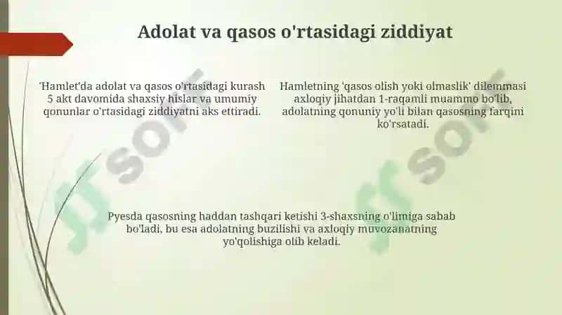 "Hamlet" asarining etik va estetik jihatlari 4
