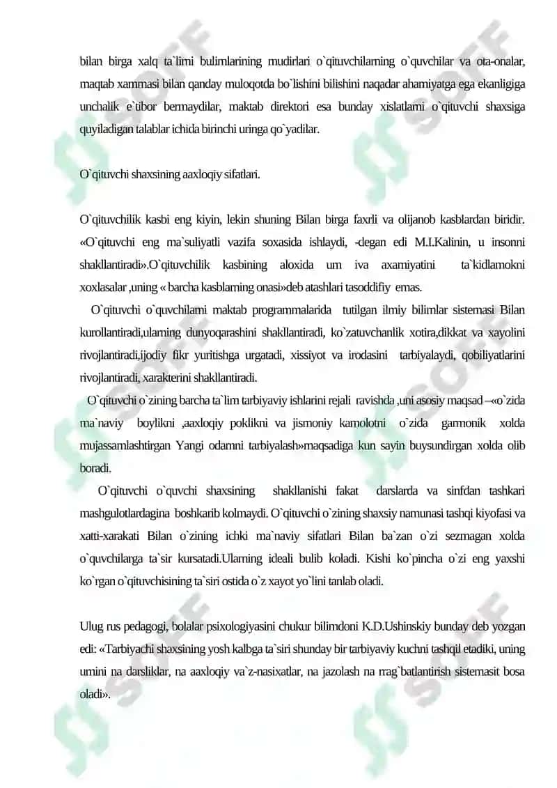 O`QITUVCHIGA QO`YILADIGAN TALABLAR 4