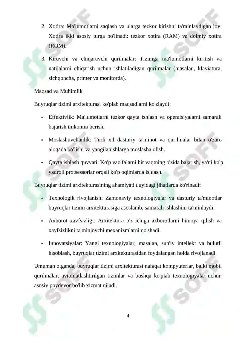 Buyruqlar tizimi arxitekturasi 4