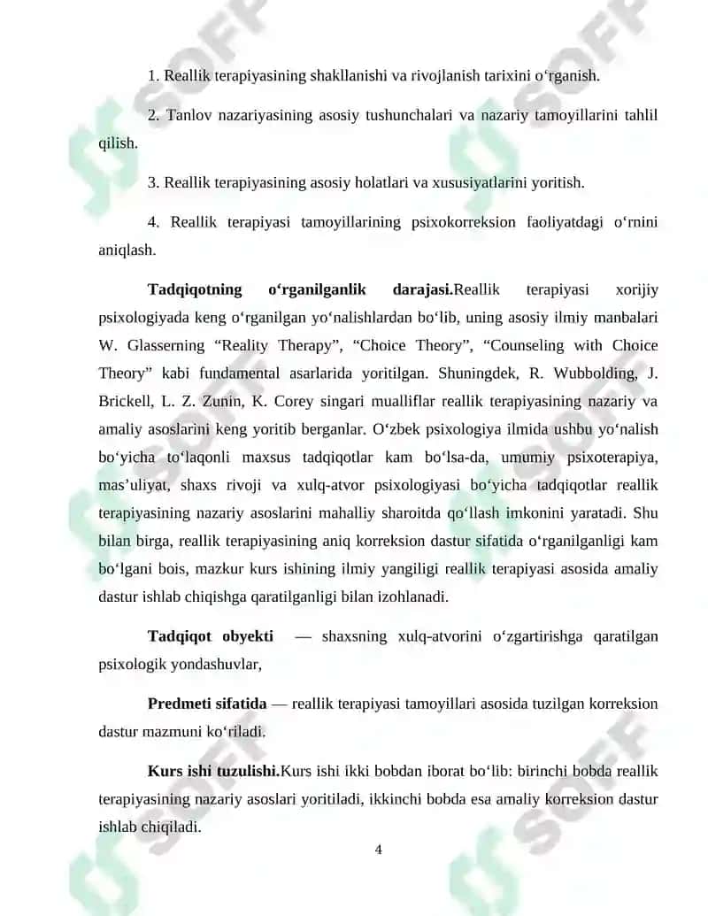 “REALLIK TERAPIYASINING ASOSIY HOLATLARI VA TAMOYILLARI” 4