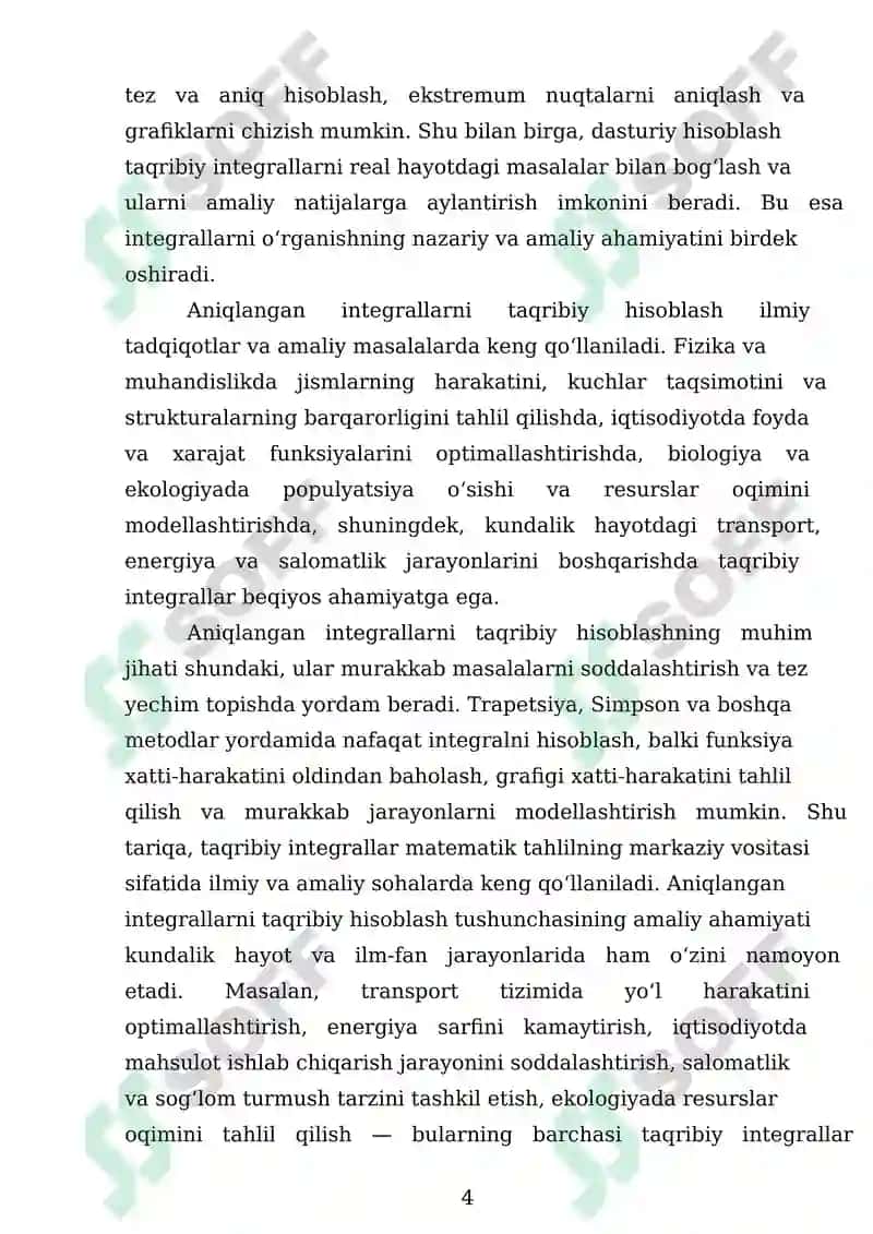Aniqlangan integrallarni taqribiy hisoblash 4