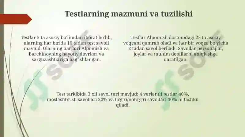 "Alpomish" va "Barchinoy" testlari 4