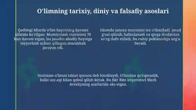 O'lim haqida tushuncha 4