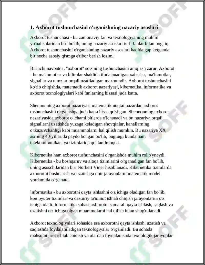 Axborot Tushunchasini O'rganish Metodikasi 4
