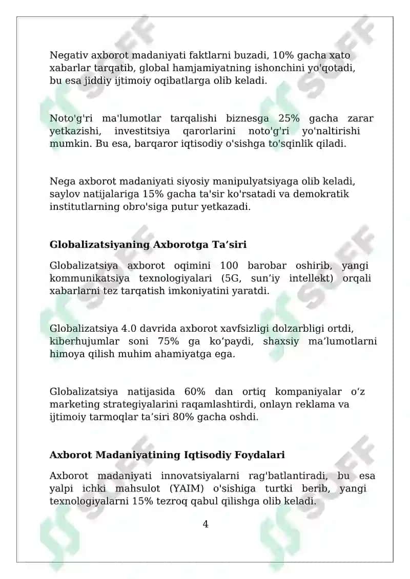 Globallashuv davrida axborot madaniyati zaruryati 4