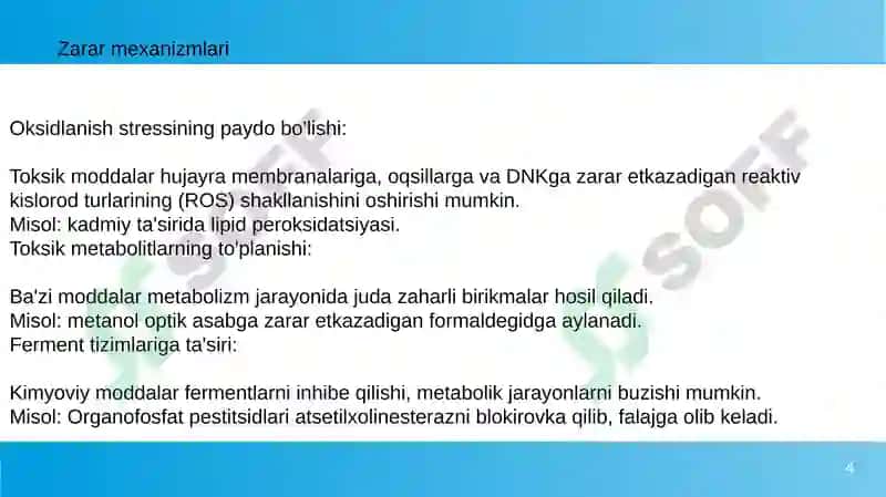 Zaharli kimyoviy moddalar ta'rifi va tasnifi 4