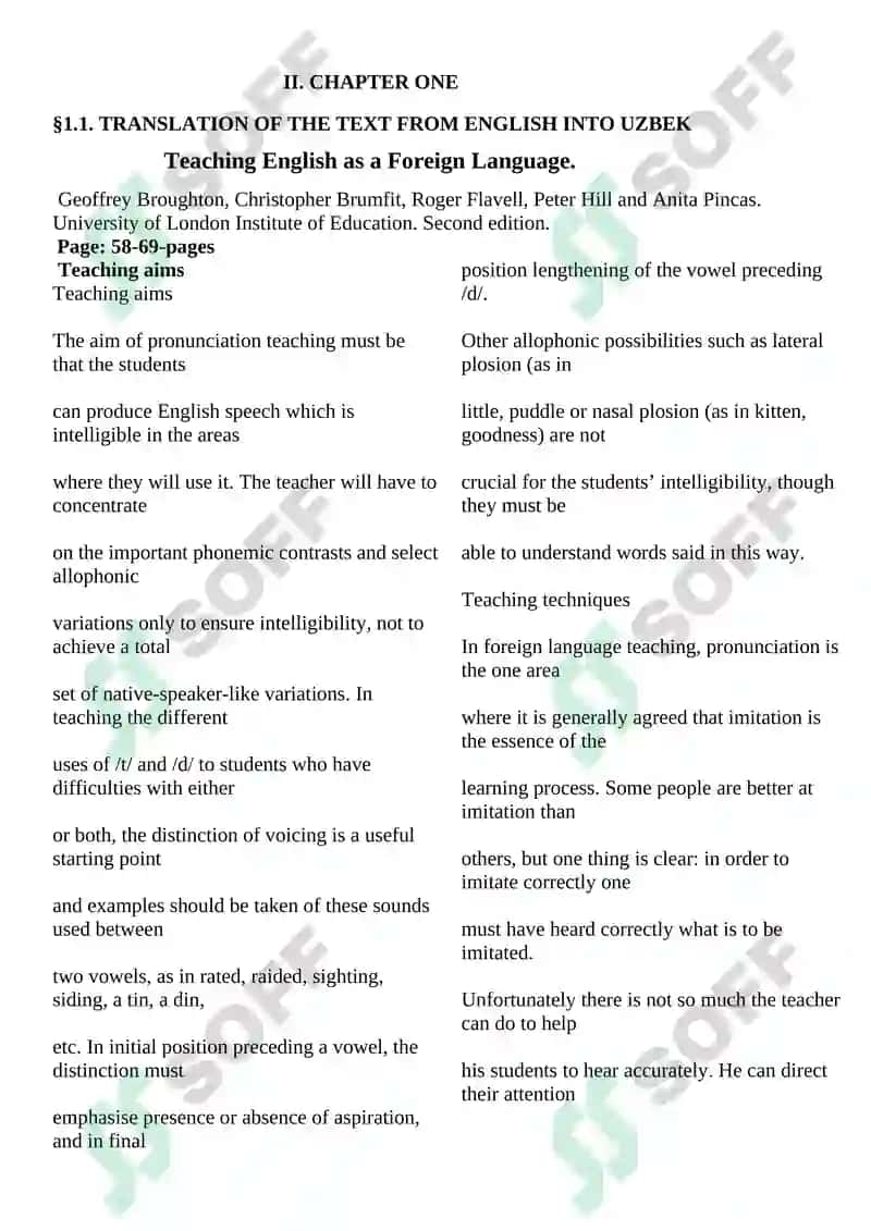 COURSE PAPER The role of teaching methods in the process of  FLT 4