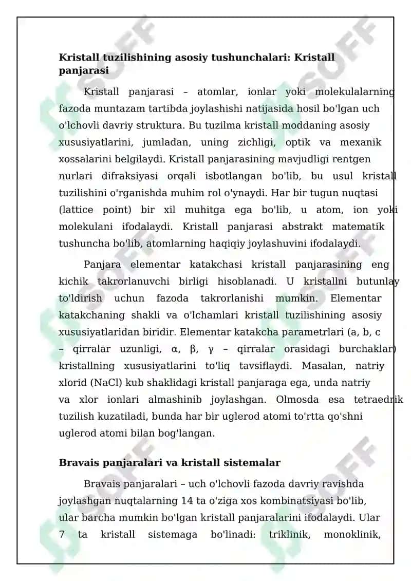 Moddalar Kristalli Tuzilishi 4