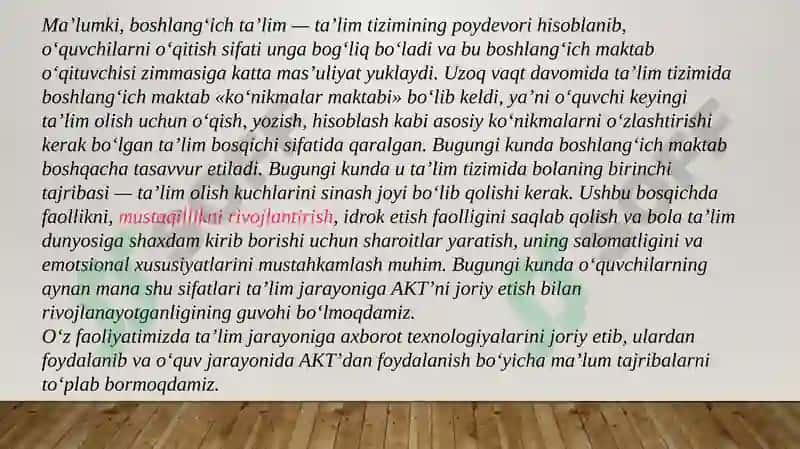 Boshlang'ich sinflarda axborot texnologiyalari 4