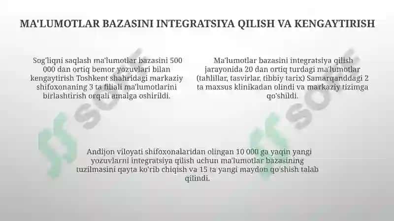 Tibbiyotda malumotlar bazasini loyihalashtirish 4