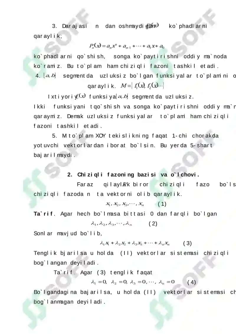 Chiziqli fazolar 4
