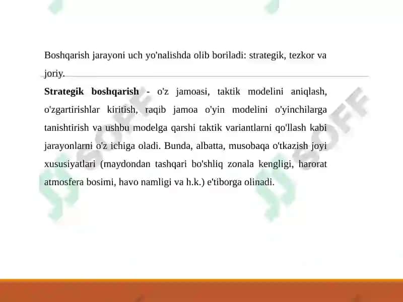 jamoani musobaqaga tayyorlash va uni boshqarish 4