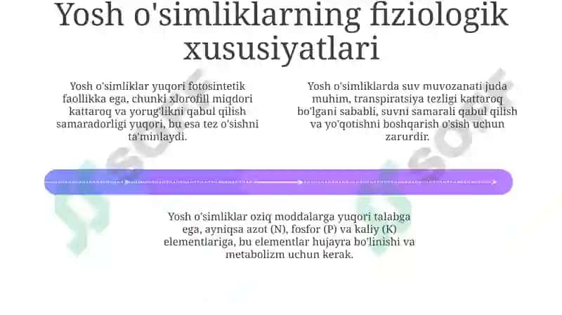 Yosh o'simliklarning morfologik xususiyatlari 4