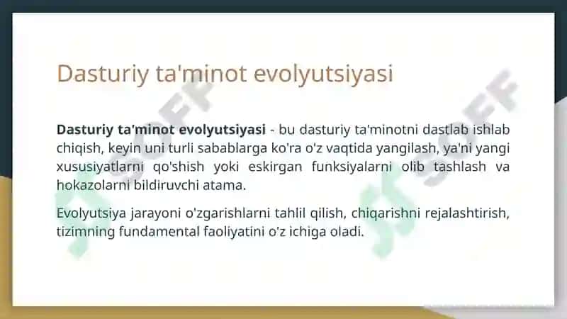 Dasturiy ta'minot evolyutsiyasi 4