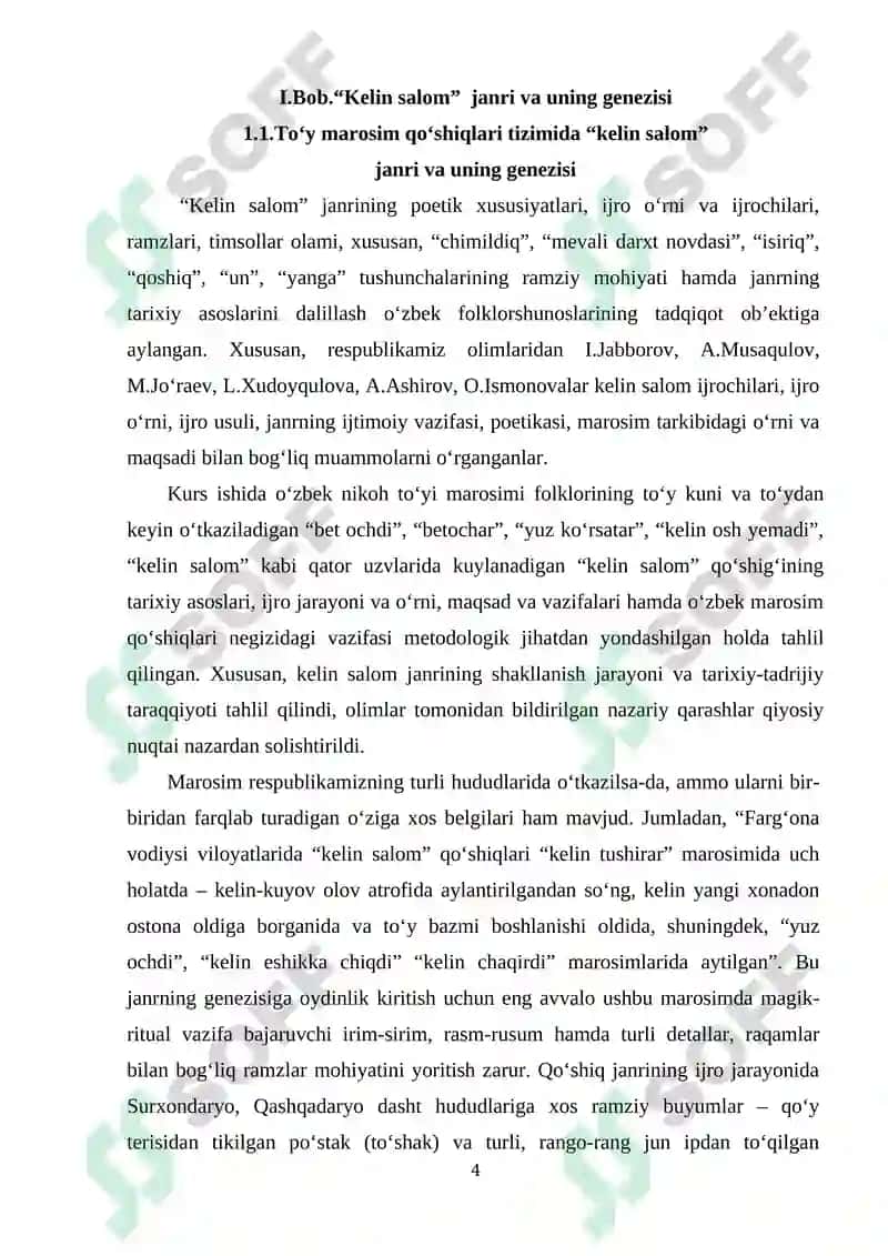 Kelin salom qo'shiqlarining marosim va musiqiy jihatlari 4
