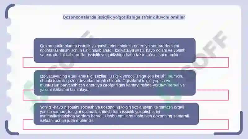 Qozon qurilmalarining issiqlik yoqotishlarini aniqlash 4