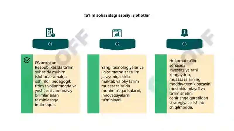 O'zbekiston Respublikasida ta'lim sohasidagi islohotlar 4