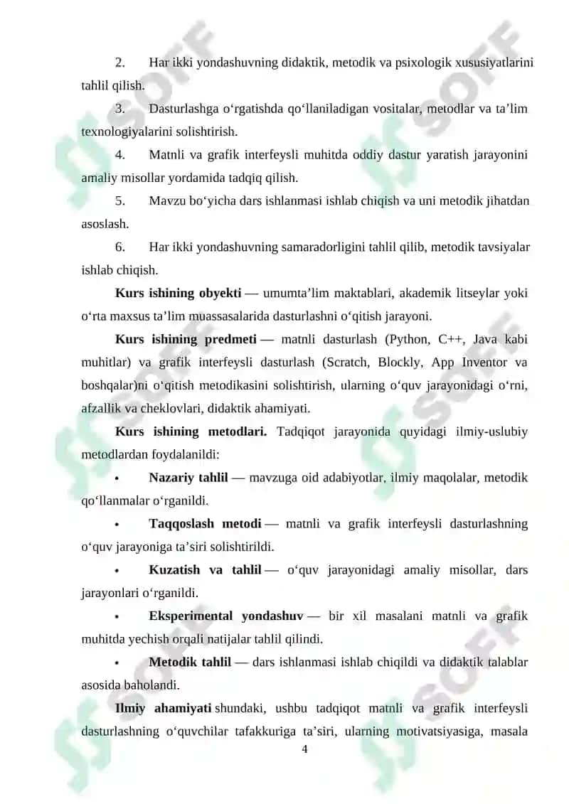 Matnli va grafik interfeysda dasturlashni taqqoslash metodikasi 4