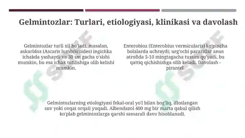 Teri kasalliklari va gelmintozlar 4