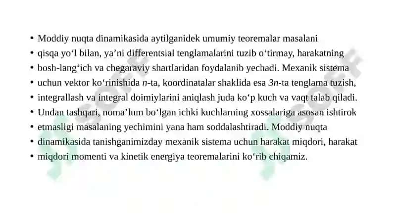 Qattiq Jism Dinamikasining Umumiy Teoremalari 4