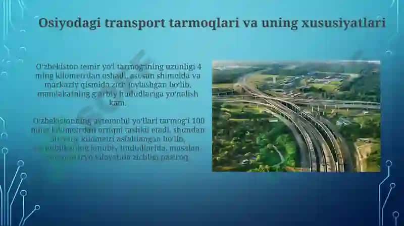 Transport tarmoqlarining jahon mintaqalarida rivojlanishi 4