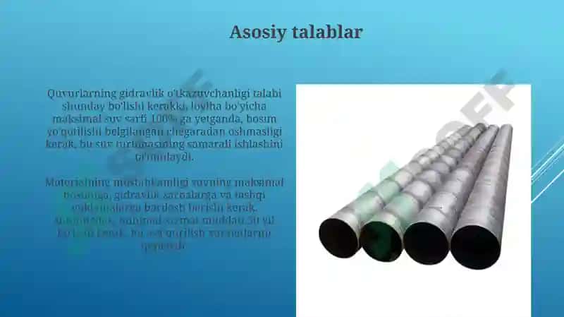 GES quvurlari diametrini tanlash mezonlari 4