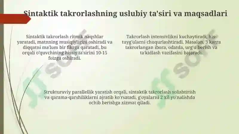 Sintaktik takrorlash 4