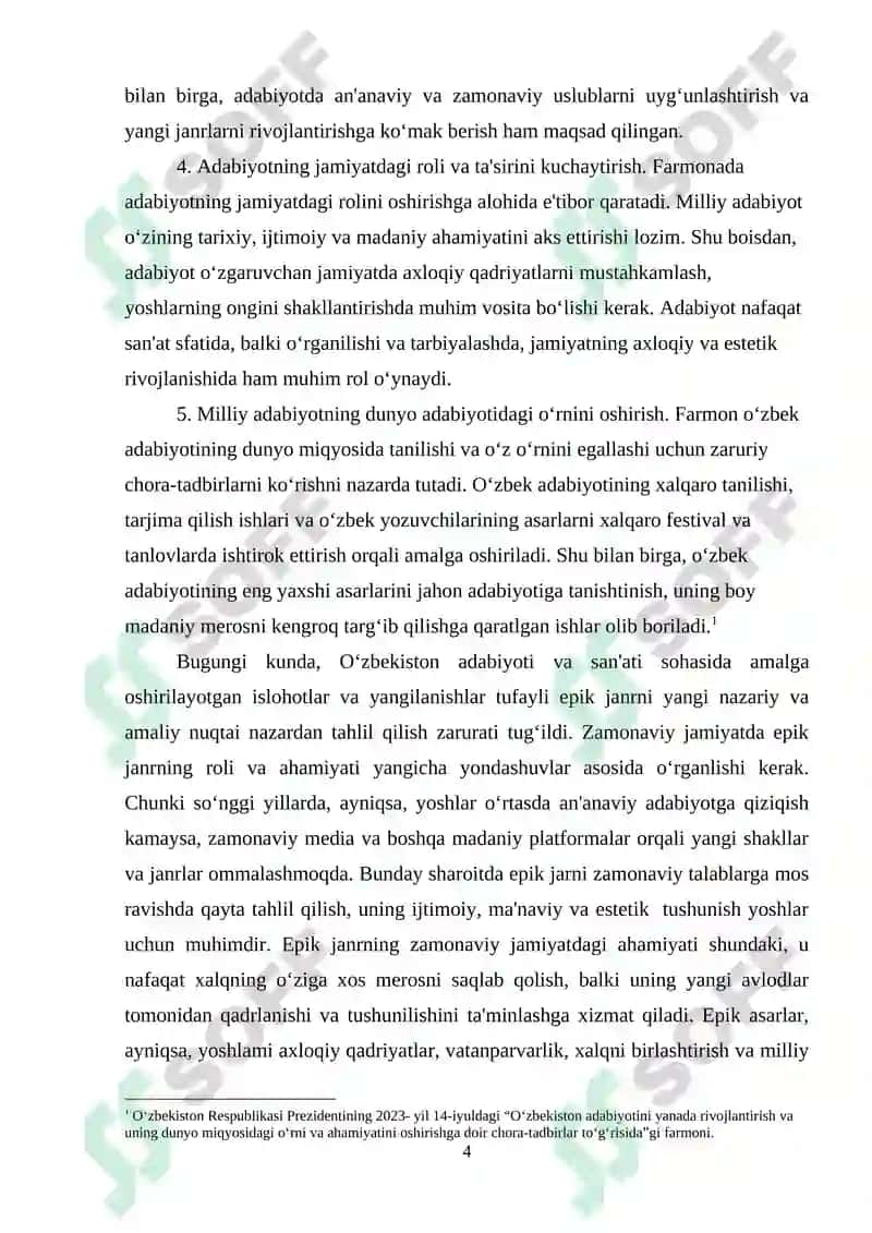 Epik Asarlar ustida ishlash 4