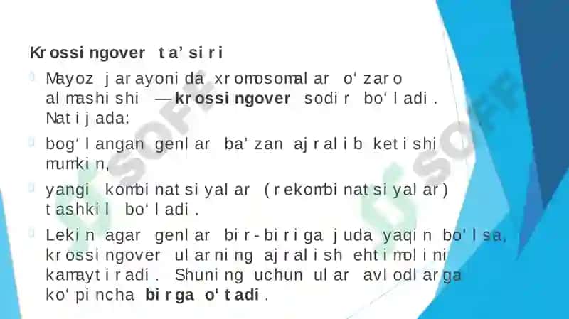 Belgilarning Genetik bog'lanishi 4