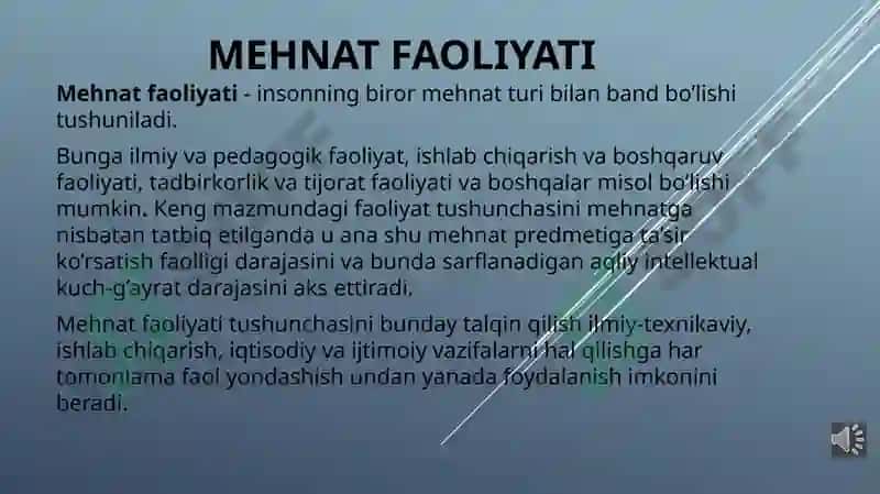 MEHNAT FAOLIYATINI TASHKIL ETISHNING MOHIYATI VA MAZMUN 4