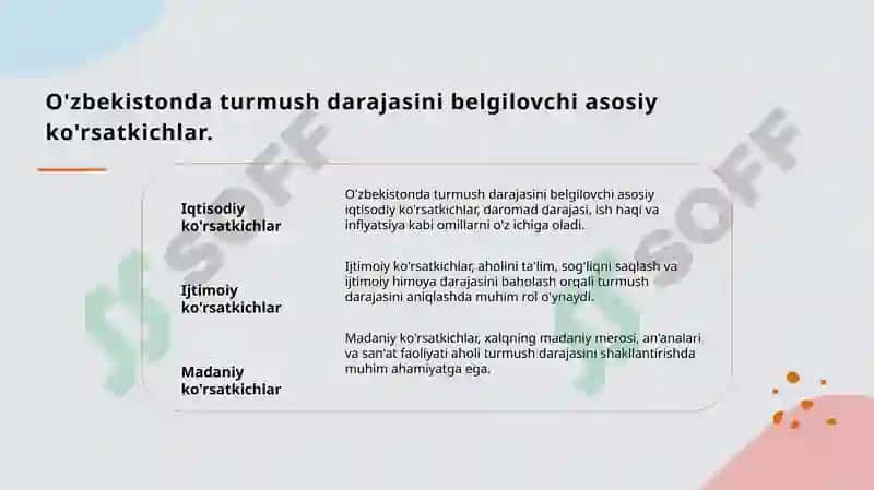 Aholining turmush darajasini o'rganish 4