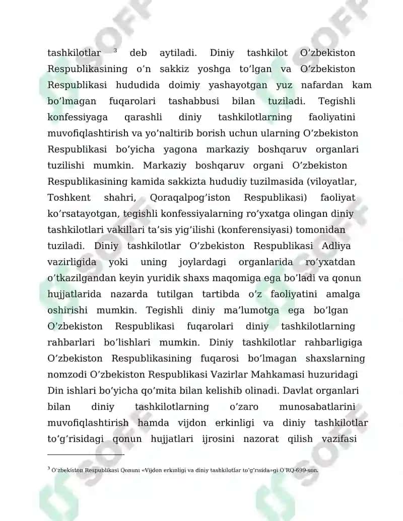 Vijdon va eʼtiqod erkinligining taʼrifi 4