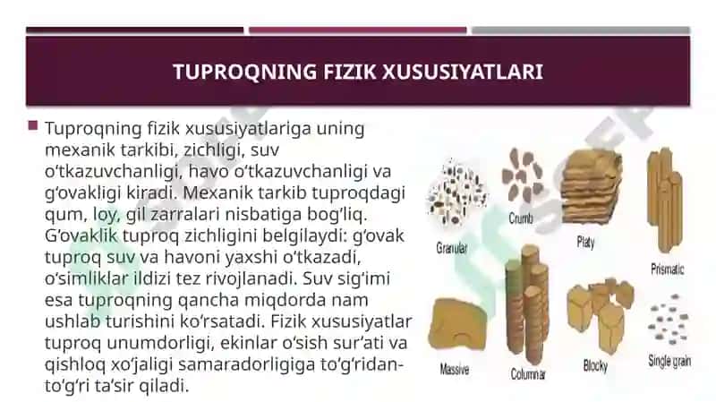 Tuproq va uning tabiiy xususiyatlari 4