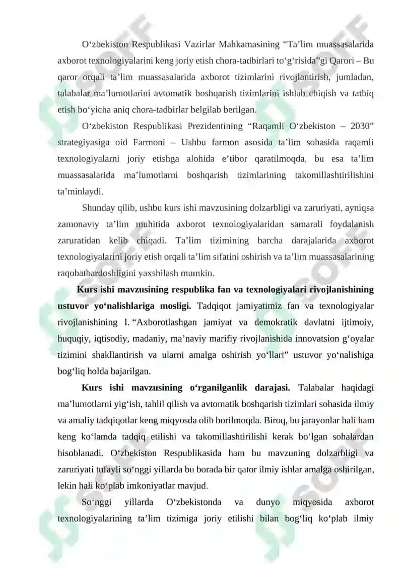 TALABALARNING O'ZLASHTIRISH BAHOLASH QAYDNOMASI TIZIMI 4