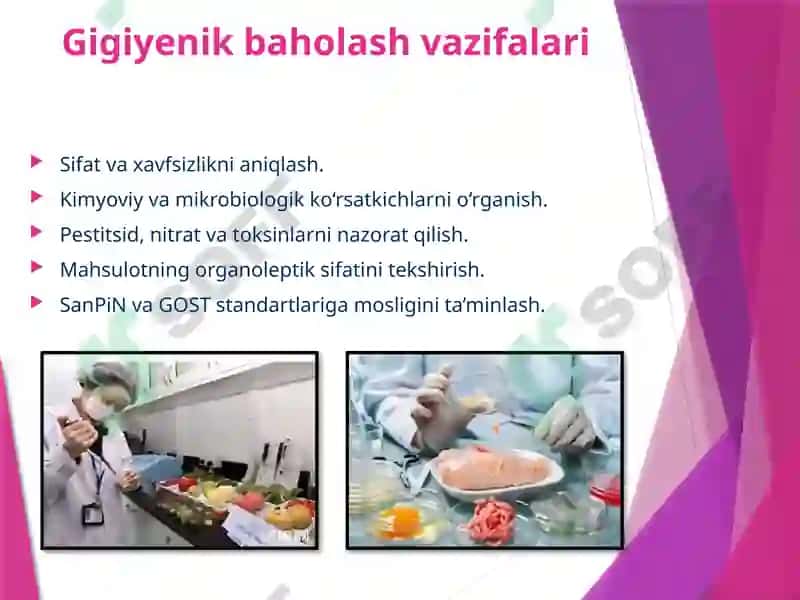 Ovqat mahsulotlarini gigiyenik baholash 4
