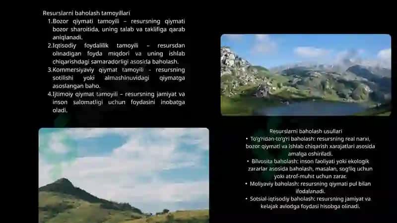 Resurslarni iqtisodiy baholash tamoyillari 4