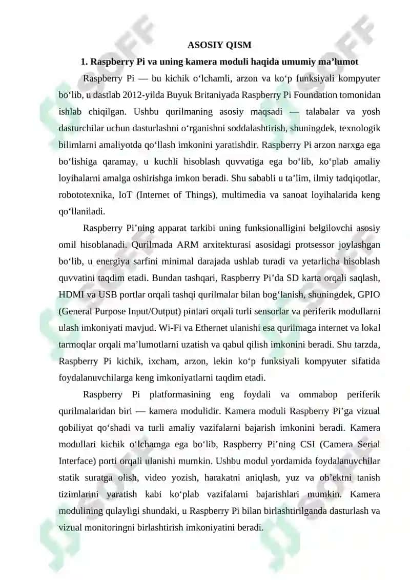 Raspberry Pi uchun kamera moduli va uning dasturlash imkoniyatlari 4
