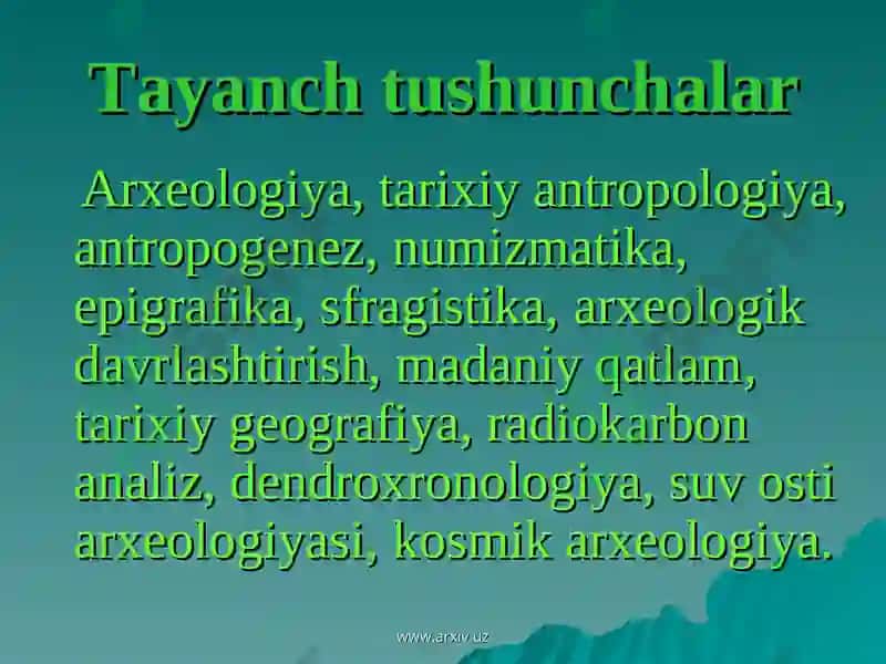 Arxeologiya asoslari faniga kirish 4