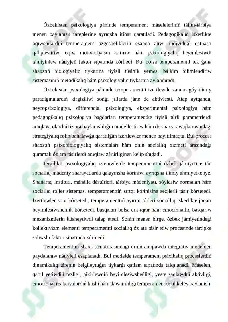Temperament shaxs strukturası sıpatında 4