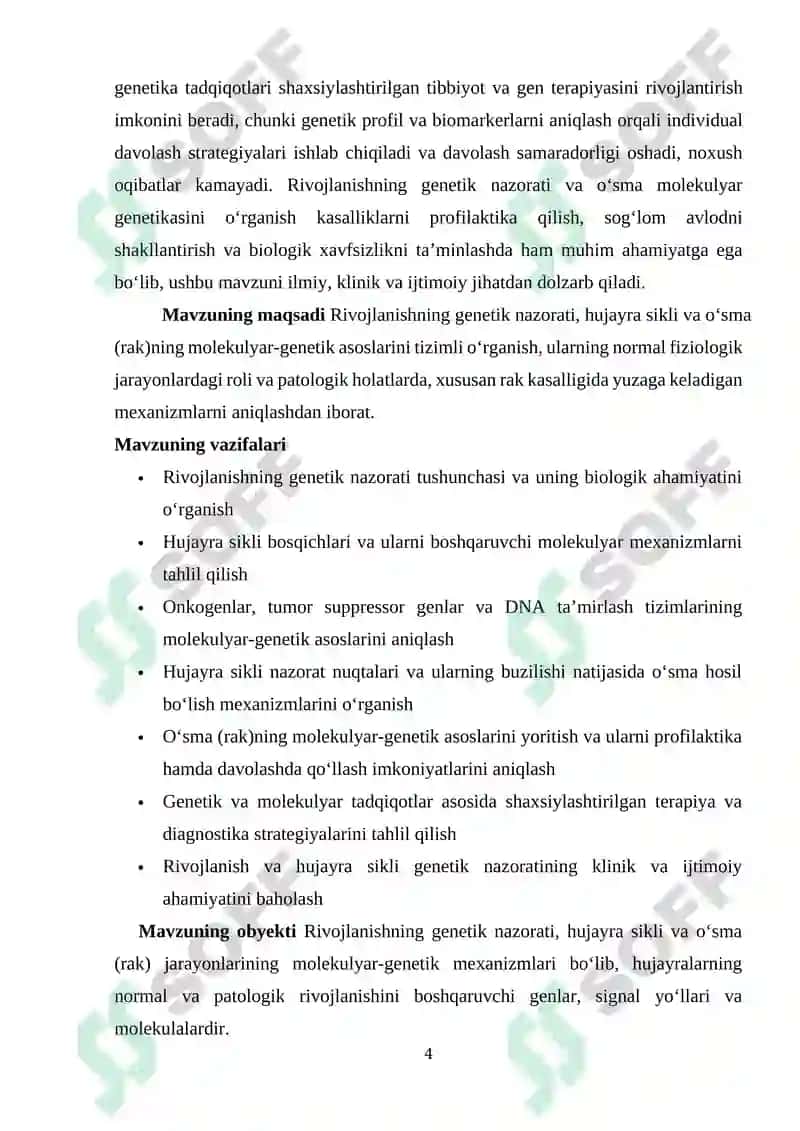 Hujayra Sikli va Genetik Nazorati 4