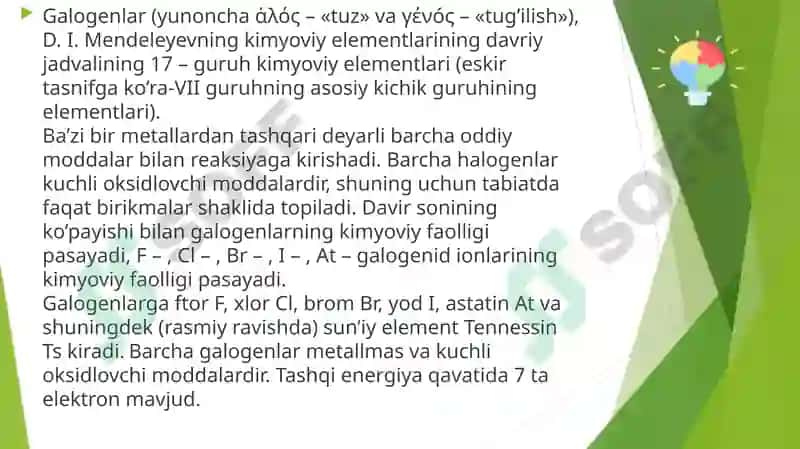 Galogenlar va ularning birikmalarining qo'llanilishi 4