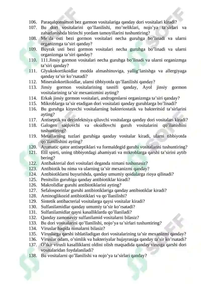 Farmatsevt asistenti savollari 4