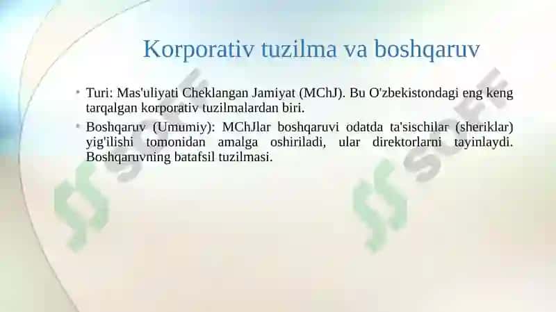 Hydrolife kompaniyasining korporativ boshqaruvi 4