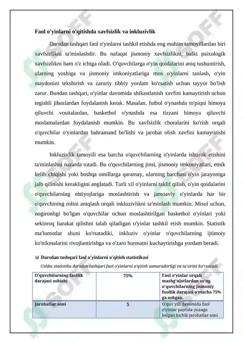 Darsdan tashqari faol o'yinlarni urgatish 4