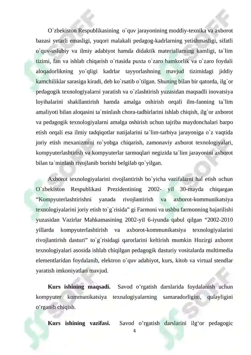 SAVOD O’RGATISH DARSLARIDA AHBOROT TEXNALOGIYALARIDAN FOYDALANISH 4