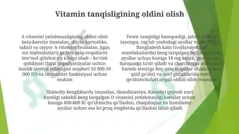 Vitaminlar yetishmovchiligi 4