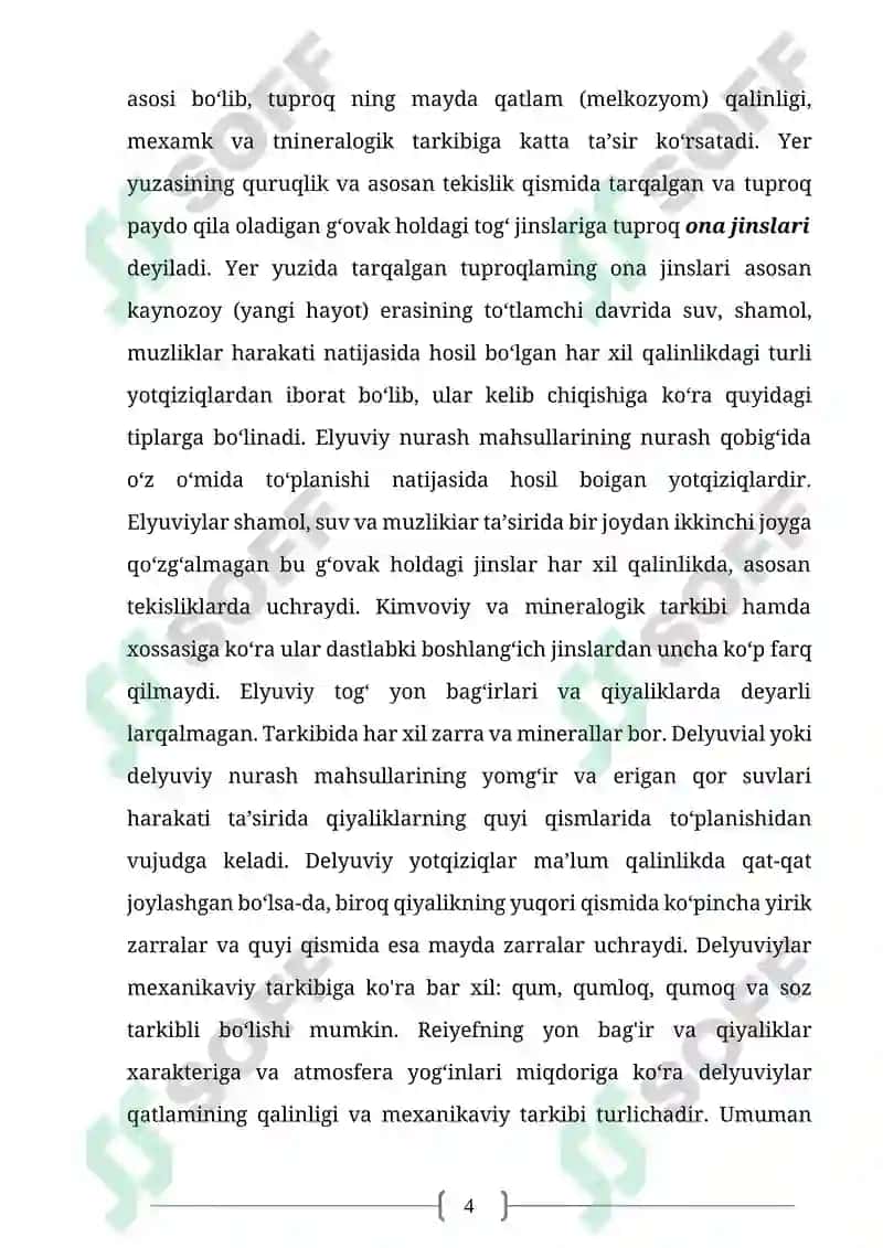 O‘zbekiston tuproqlari, ularning xususiyatlari kurs ishi 4