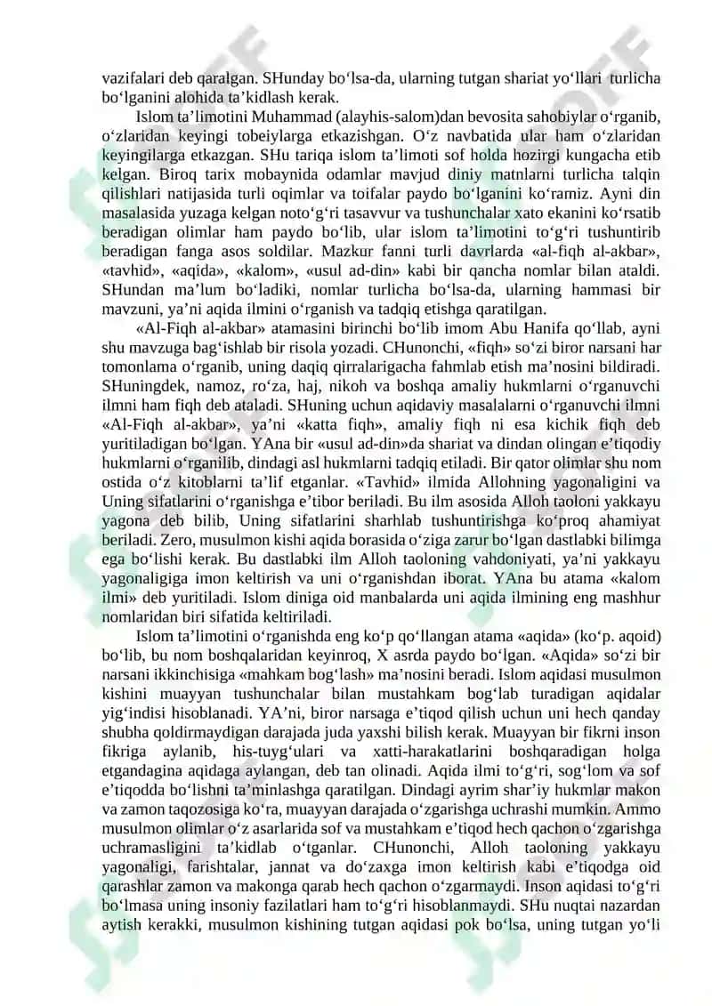 Islom dinining aqidaviy yo'nalishlari va maktablari 4