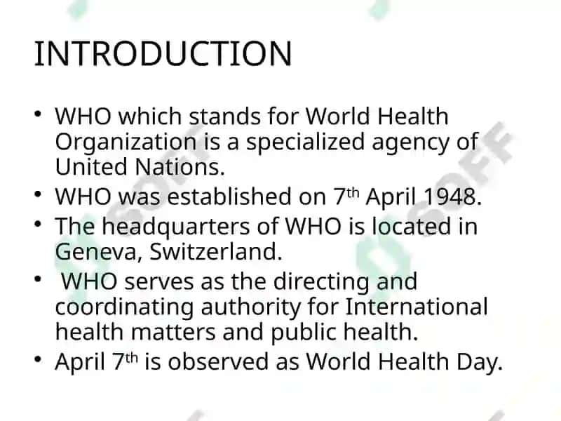 World Health Organization(WHO) 4