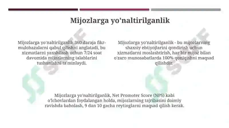 Xizmat ko'rsatish standartlari 4